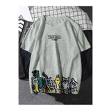 classy moda Comfort Fit Oversize Minimal Ön Baskılı Kısa Kollu Sweatshirt Günlük Stil