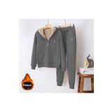CLASSY.MODA Termal-eşofman Takımı-2lü-alt-üst-nakiş-kapüşonlu-3 Iplık Şardonlu-üst Iç Welsoft Kollar Hariç