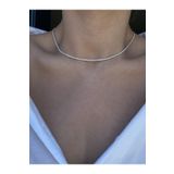 Classy Su Yolu Kolye Kaplama Gümüş Renk Choker