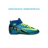 ClassyShot Walked Erkek Çocuk Çorap Boğazlı Bilekli Dişsiz Çivisiz Halı Saha Krampon Mavi Futbol Spor Ayakkabı
