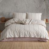 Clasy 100% Pamuk Butik Nevresim Takımı Çift Kişilik Ipliği Boyalı Etre V1 Bej - Renkli - 200 x 220 cm