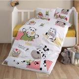 Clasy %100 Pamuk Ranforce Bebek Nevresim Takımı Animals V1 Sarı