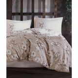 Clasy %100 Pamuk Ranforce Çift Kişilik Nevresim Takımı - Bej - 200 x 220 cm