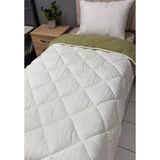 Clasy %100 Pamuk Ranforce Tek Kişilik Çift Taraflı Yorgan Beyaz-Fıstık Yeşili - 155 x 215 cm