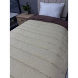 Clasy %100 Pamuk Ranforce Tek Kişilik Yorgan Çift Taraflı Kahve-Kapuçino Düz Desenli Kapitoneli - 155 x 215 cm - Kahverengi