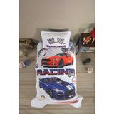 Clasy %100 Pamuk Ranforce Yatak Örtüsü Tek Kişilik Racing Drag - Mavi - 180 x 240 cm