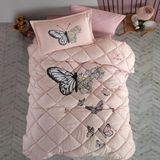 Clasy %100 Pamuk Tek Kişilik Uyku Seti (Lastikli Çarşaf) Daisy Love V2 Somon