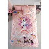 Clasy %100 Pamuk Tek Kişilik Uyku Seti (Lastikli Çarşaf) Daisy Pink Dreams V1 Pudra