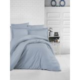 Clasy 200x220 cm Mavi Çizgili Saten Çift Kişilik Nevresim Takımı