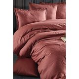 Clasy Arata Kiremit Çift Kişilik %100 Pamuk Saten Jakarlı Nevresim Takımı - 200 x 220 cm
