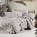 Clasy Butik Tek Kişilik Armürlü Nevresim Takımı Arakis Açık Gri - Renkli - 200 x 220 cm