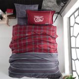 Clasy Campus V1 Genç Ranforce Bordo Tek Kişilik Nevresim Takımı