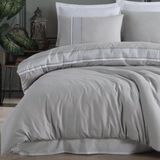 Clasy Çift Kişilik Nevresim Takımı Borderline Bordürlü Tülkas V1 Gri - 200 x 220 cm