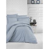 Clasy Çizgili Saten Nevresim Takımı Çift Kişilik Mavi - 200 x 220 cm