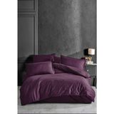 Clasy Çizgili Tek Kişilik Saten Nevresim Takımı Mor - Renkli - 160 x 200 cm