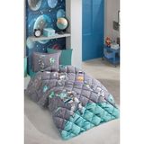 Clasy Genç Uyku Seti – %100 Pamuk, Silikon Elyaf Dolgulu 155x215 cm Antrasit Yorgan, Makinede Yıkanabilir - Siyah