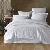 Clasy Jakarlı Pamuk Saten Nevresim Takımı Ç.k Vıenna V1 Beyaz - 200 x 220 cm