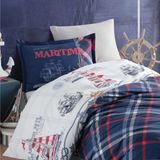 Clasy Maritime Lacivert Genç Ranforce 160 x 220 cm Tek Kişilik Nevresim Takımı