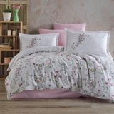 Clasy Novara V1 Pembe Ranforce Çift Kişilik 200x220 cm Nevresim Takımı