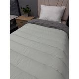 Clasy Pamuk Ranforce Tek Kişilik Yorgan Çift Taraflı Çağla Yeşili-Gri Düz Desen - 155 x 215 cm