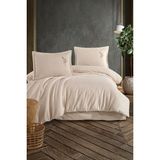 Clasy Panna Bej Tek Kişilik %100 Pamuk Çizgili Nevresim Takımı - 160 x 220 cm