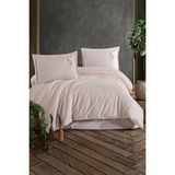 Clasy Panna Taş Tek Kişilik %100 Pamuk Çizgili Nevresim Takımı - 160 x 220 cm