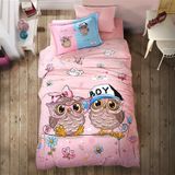 Clasy Puhu Pembe Ranforce Tek Kişilik Nevresim Takımı
