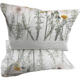 Clasy Ranforce %100 Pamuk 2 Adet Yastık Kılıfı Çiçek Desenli Beyaz - 50 x 70
