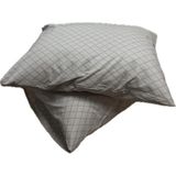 Clasy Ranforce %100 Pamuk 2 Adet Yastık Kılıfı Çizgili Desenli Puce Rengi - Çok Renkli - 50 x 70 cm