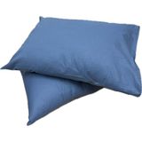 Clasy Ranforce %100 Pamuk 2 Adet Yastık Kılıfı Düz Mavi - 50 x 70