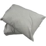 Clasy Ranforce %100 Pamuk 2 Adet Yastık Kılıfı Yeşil Çizgili Desenli Bej - 50 x 70