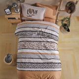 Clasy Ranforce 100% Pamuk Çift Kişilik Nevresim Takımı Afro V1 Somon - Renkli - 200 x 220 cm