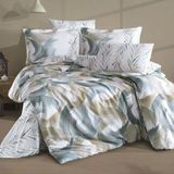 Clasy Ranforce %100 Pamuk Çift Kişilik Nevresim Takımı Estiva V1 Yeşil - 240 x 260 cm