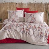 Clasy Ranforce %100 Pamuk Çift Kişilik Nevresim Takımı Navas V1 Kırmızı - 240 x 260 cm