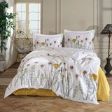 Clasy Ranforce %100 Pamuk Nevresim Takımı Tek Kişilik Diba V1 Sarı - 160 x 120 cm