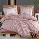 Clasy Ranforce %100 Pamuk Nevresim Takımı Tek Kişilik Serel V1 Pembe - 160 x 120 cm