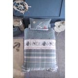 Clasy Ranforce %100 Pamuk Tek Kişilik Nevresim Takımı Ocean V1 Mavi - 160 x 120 cm