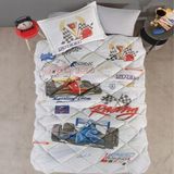 Clasy Ranforce %100 Pamuk Tek Kişilik Uyku Seti Speed Time Gri