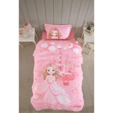 Clasy Ranforce %100 Pamuk Tek Kişilik Yatak Örtüsü Seti Sweet Princess Pudra