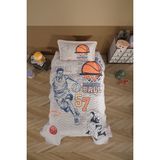 Clasy Ranforce %100 Pamuk Yatak Örtüsü Tek Kişilik Basketball - Bej - 180 x 240 cm