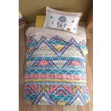 Clasy Ranforce 160x220 cm Boho Bej Tek Kişilik Nevresim Takımı