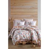 Clasy Ranforce Double Çift Nevresimli Nevresim Takımı Zemi V1 Pudra - 160 x 120 cm