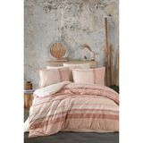Clasy Ranforce Nevresim Takımı Çift Kişilik Latrina V1 Somon - 200 x 220 cm