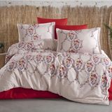 Clasy Ranforce Nevresim Takımı Çift Kişilik Navas V1 Kırmızı - Çok Renkli - 100 x 100 cm