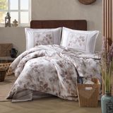 Clasy Ranforce Nevresim Takımı Çift Kişilik Semeran V1 Bej - Çok Renkli - 100 x 100 cm