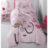 Clasy Ranforce Nevresim Takımı Tek Kişilik Paris Love - 200 x 220 cm - Açık Gri