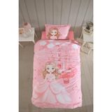Clasy Ranforce Nevresim Takımı Tek Kişilik Sweet Princess V1 Pudra - 160 x 220 cm