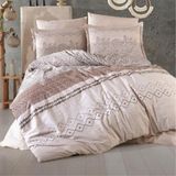 Clasy Ranforce Pamuk Çift Kişilik Nevresim Takımı Mahfer V1 Bej - 200 x 220 cm