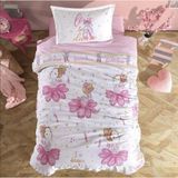 Clasy Ranforce Tek Kişilik Nevresim Takımı Ballerina V1 Pembe
