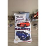 Clasy Ranforce Tek Kişilik Nevresim Takımı Racing Drag V1 Mavi
